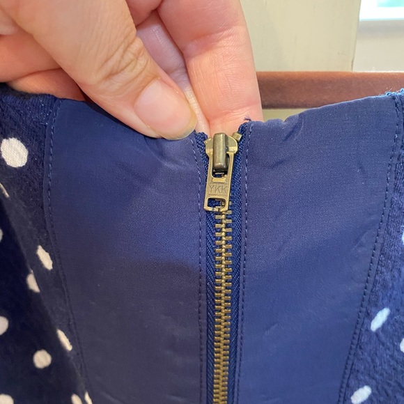 Navy Blue PolkaDotted Sleeveless Dress-Size XXL - Picture 4 of 7